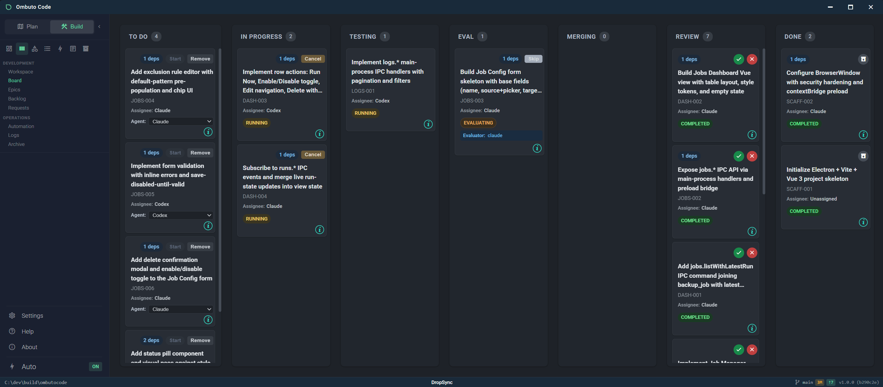 Ombuto Code — Build Mode