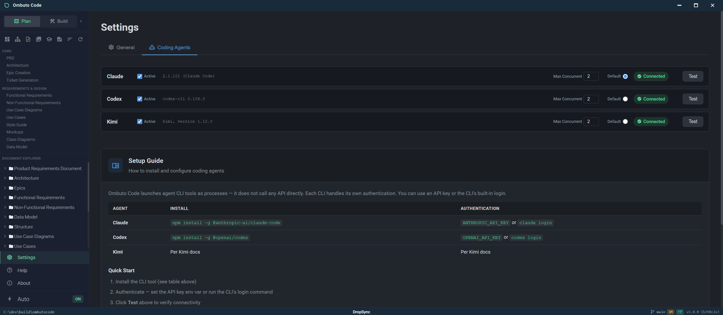 Ombuto Code — Coding Agents